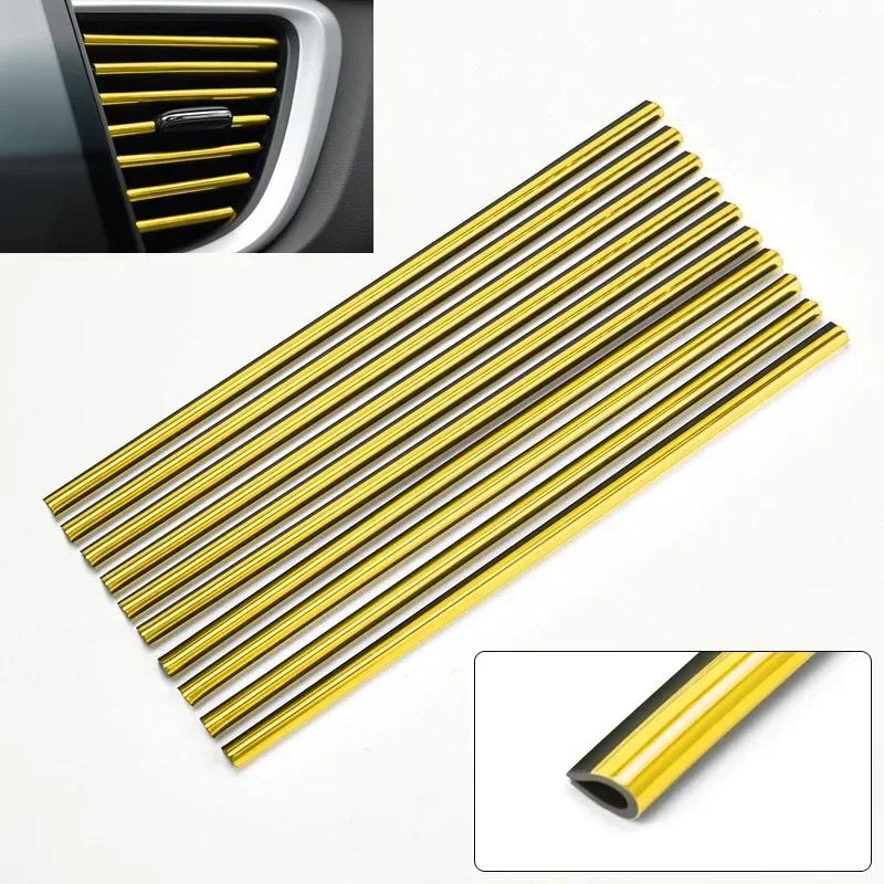 New 10 PCS Car Air Conditioner Outlet Decorative Soft Strip Accessories Auto Interior Grille Decorative Strip Universal U-shaped