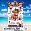 Cow Highland Theme Beach Towel Personalized Custom Name & Text Soft Quick Dry Beach Towel for Swimming Travel