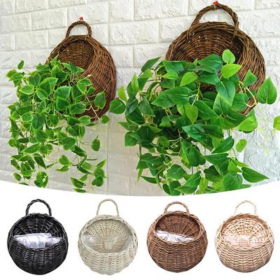 Handmade Woven Hanging Basket Natural Wicker Handed Storage Basket for Home Garden Wedding Wall As Decorations