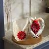 3D Wings Flower Fragrance Candle Silicone Mold Handmade Angel Wings Soap Candle Mold Gypsum Resin Production Tool Party Gift