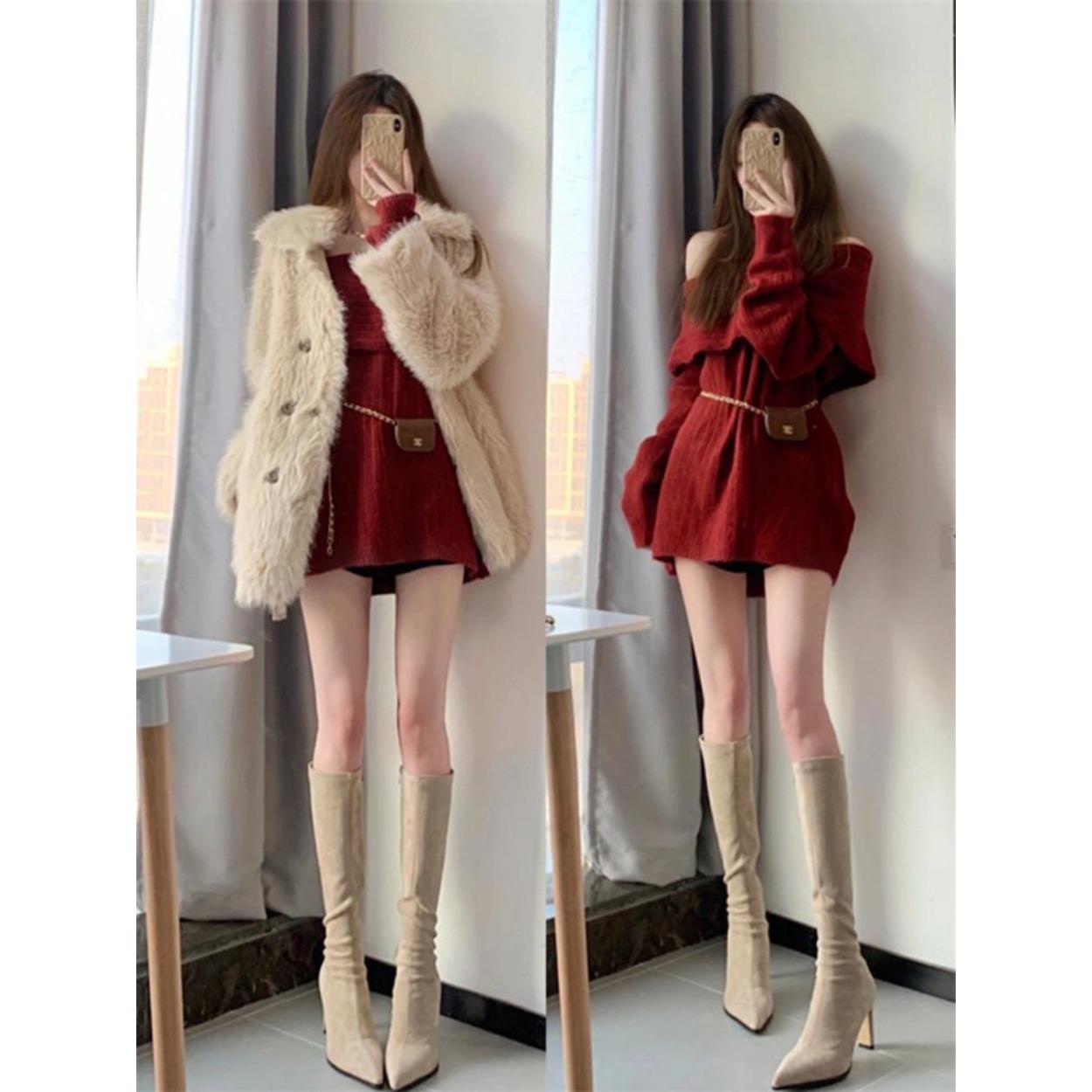 

High-heeled pointed boots children s autumn and winter new side zipper suede high tube elasticity 35 абрикосовый