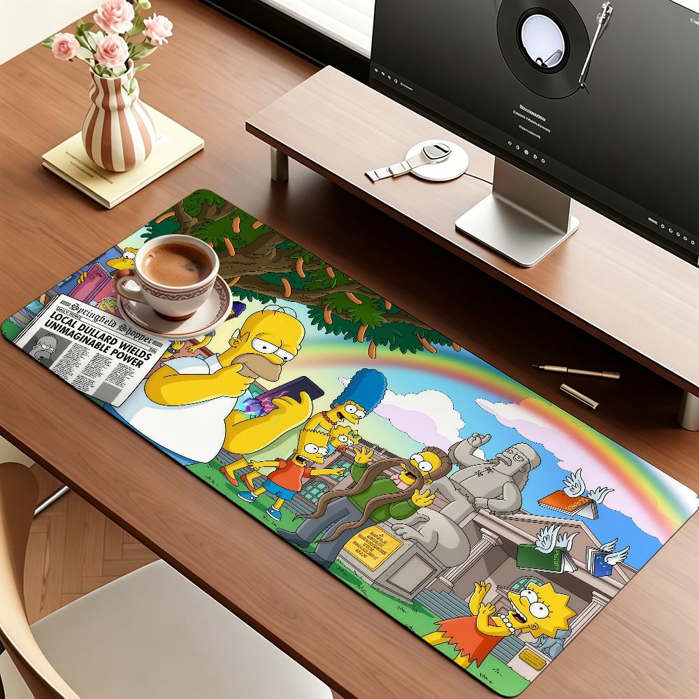 The S-simpsons Cartoon Mouse Pad Anti Slip Rubber Edge Locked Thickened Laptop Gaming Desk Mat