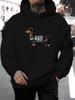 2025 New Christmas Men's Casual Versatile Style Fashionable Hoodie with Dachshund and Letter Graphic Print - Casual Pullover, Kan