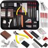 57 PCS Guitar Tool Kit with Carry Bag, Repair Maintenance Tools String Action Ruler Luthier File
