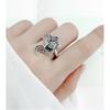 Adjustable Open Ring With Hollow Fox Design Minimalist Vintage Plated Unisex Statement