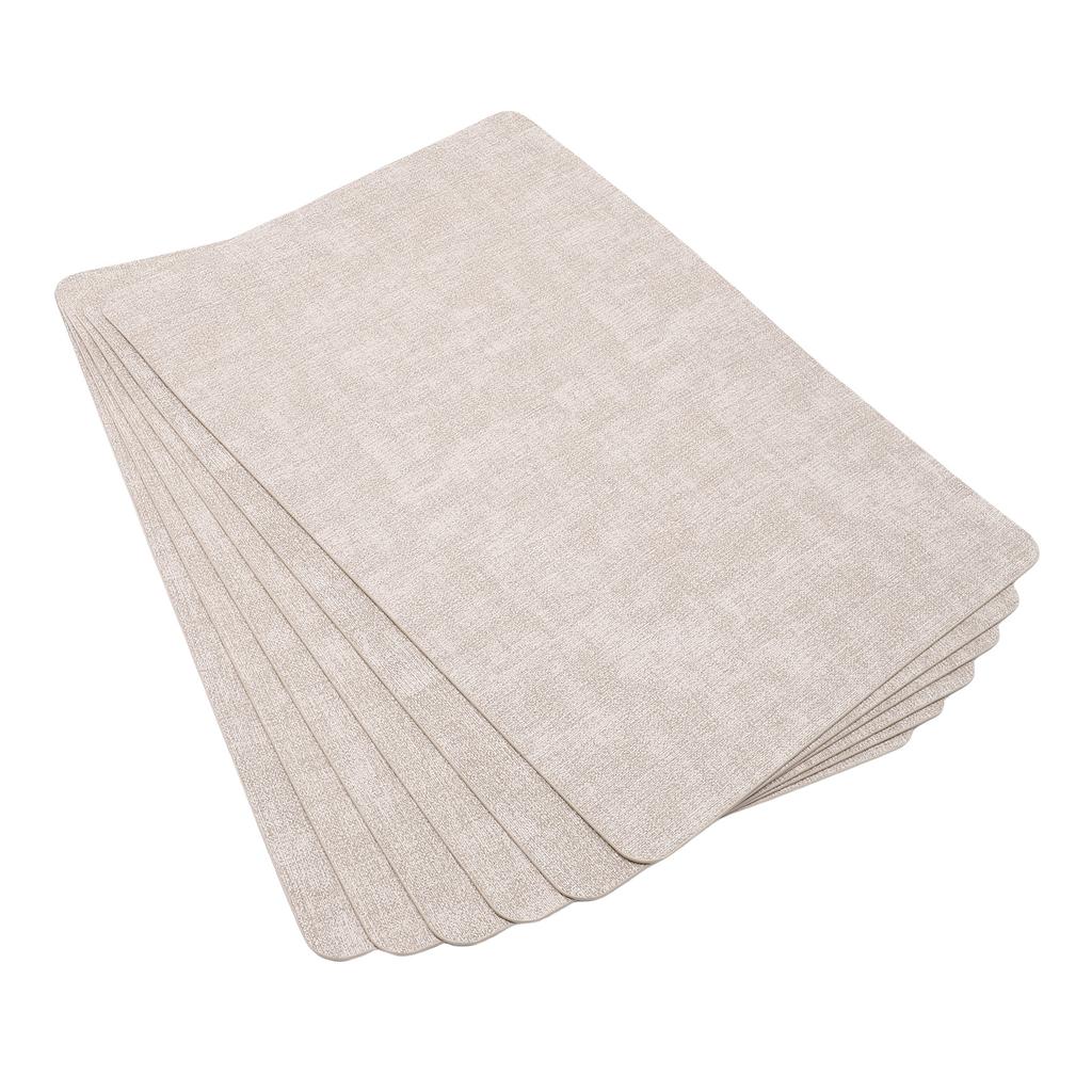 6Pcs Table Mat Set Artificial Leather Water Oil Heat Resist Multifunctional Textured Placemat for Restaurants Kitchens