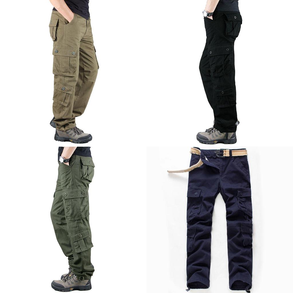 Outdoor Men Multipocket Work Pants Cotton Durable Casual Trousers For Youth