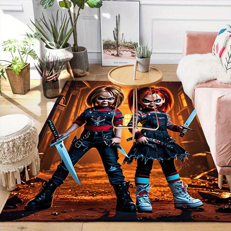 1pc Chucky Pattern Area Rug, Anti slip Non Shedding Stain Resistant Carpet