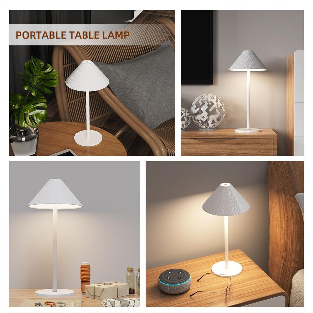 Cordless Rechargeable Table Lamp LED Nightstand Lamp Touch Control Desktop Night Light For Bedroom Dimmable Bedside Lighting