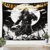 Gothic Skull Tapestry Skeleton Tapesrties Décor Living Room Bedroom Halloween Night Wall Hangings Art Black White Tapestry Wall