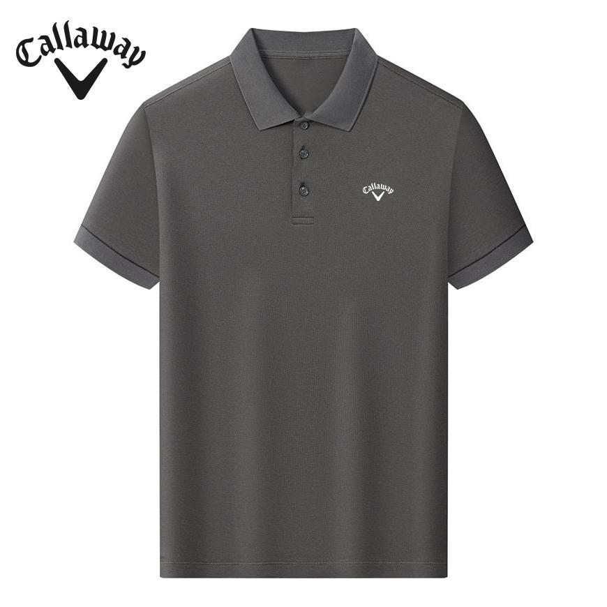 Callaway 2025 Summer Embroidered Golf Business Leisure Sports Style Liquid Ammonia Bead Cotton Polo Shirt