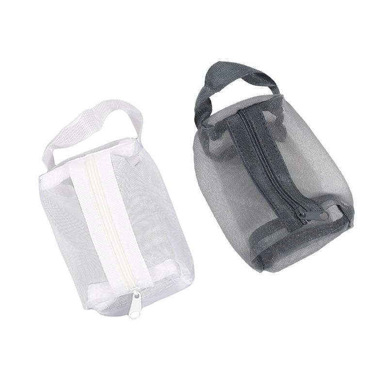 Portable Travel Mesh Clear Cosmetic Bag Lightweight Makeup Pouch Zipper Storage Bag For Toiletries Cable Organizer
