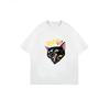 Oversized T Shirt Dress Black Decoy Run Cat Graphic Print Casual Streetwear Style