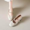 Fashion Rhinestone Strap Anti-Slip Wear-Resistant Block Heel Single Shoes Women's Fashion Round Toe Shallow Heels