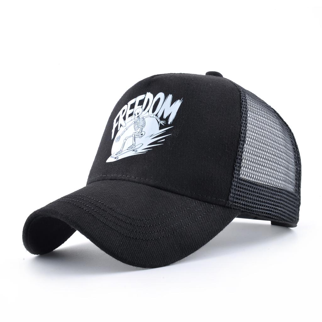 Summer Baseball Cap Outdoor Breathable Mesh Trucker Cap Men Women Printing Skull Snapback Hip Hop Caps Adjustable Visor Cap