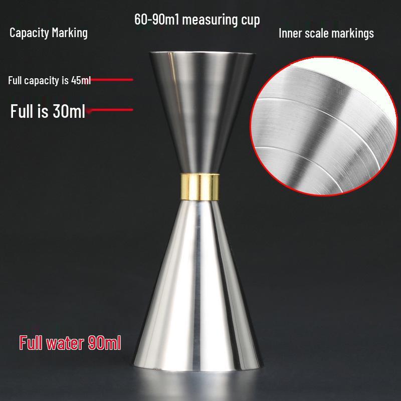 304 Stainless Steel Gold Ring Conical Jigger with Measurement Scale