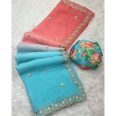 Krásná kolekce Saree pro párty Křupavé šifonové Saree