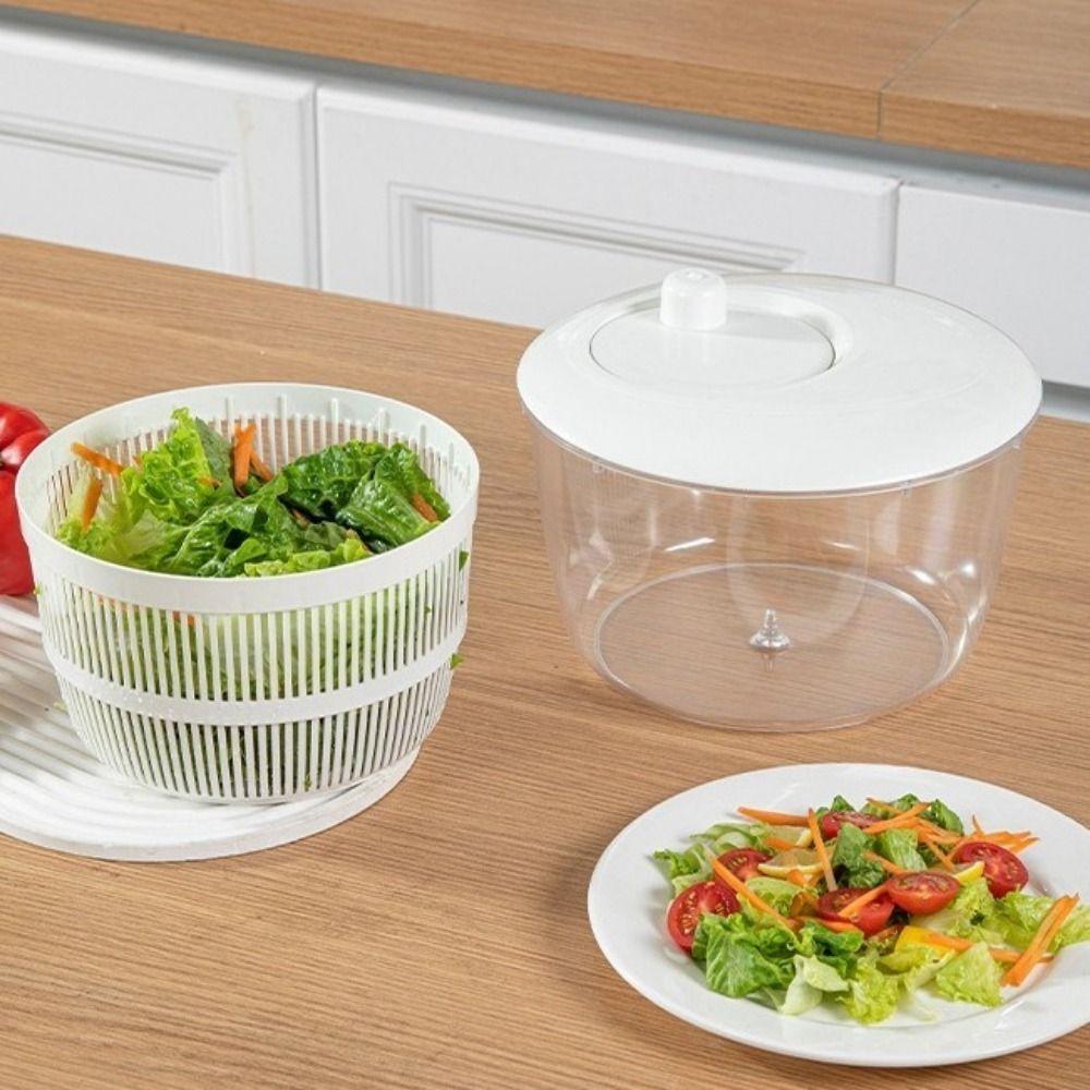 Plastic Manual Salad Spinner Large Capacity Lettuce Spinner Vegetable Washer Dryer  Fruit Drying