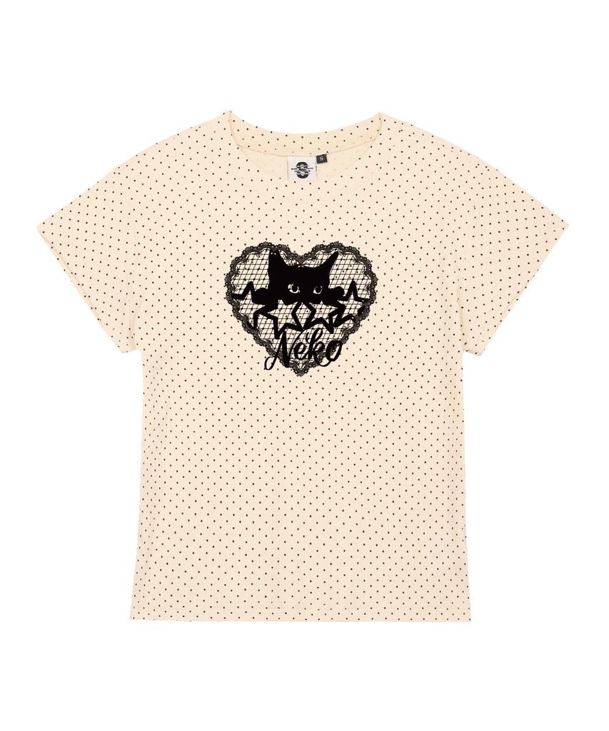 BORN CHAMPS [3 Colors] Lacy Neko Women'S Polka Dot Short Sleeve T-Shirt B25St91