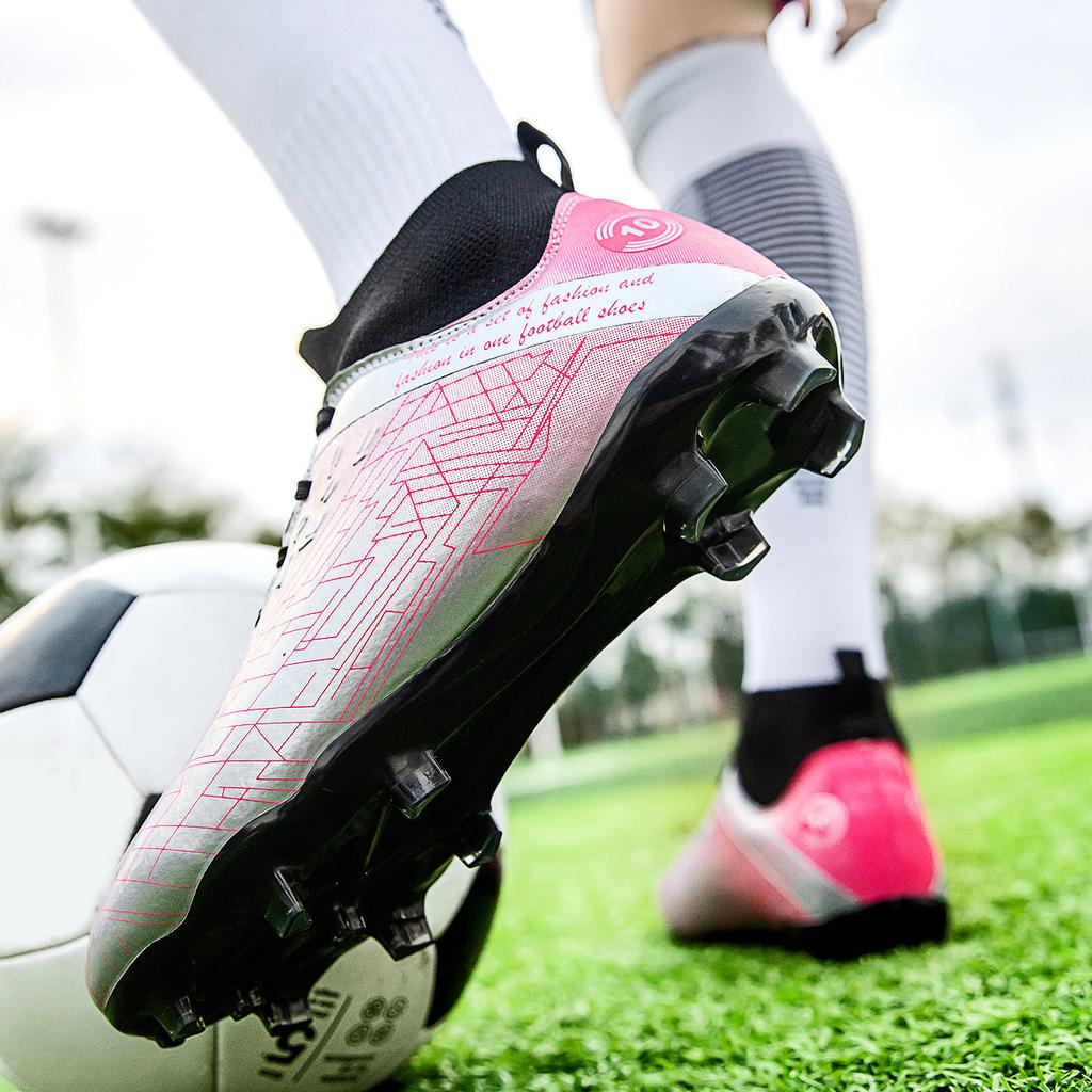 High-top football shoes new 2024 student professional training long spikes youth broken nails Champions League football shoes