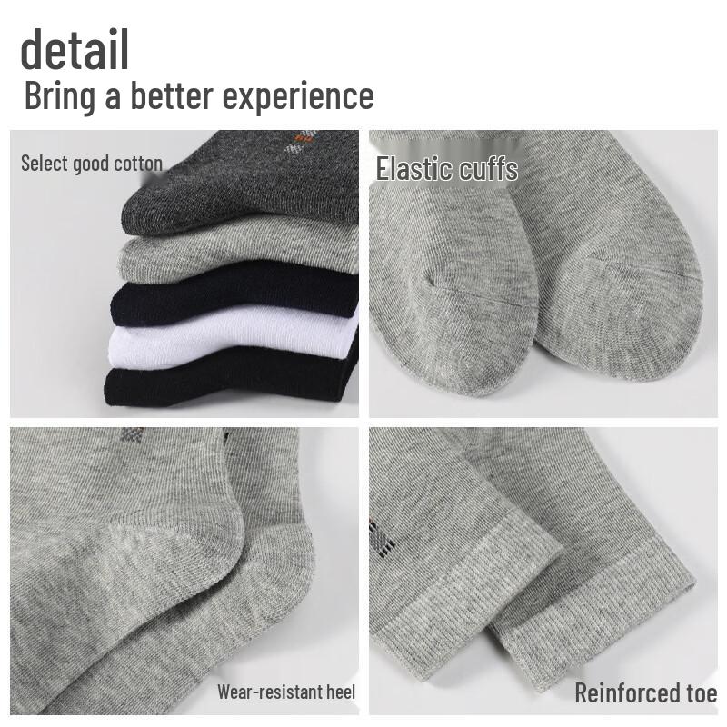 LangSha Men's Anti-Odor Athletic Crew Socks (3-Pair Pack)