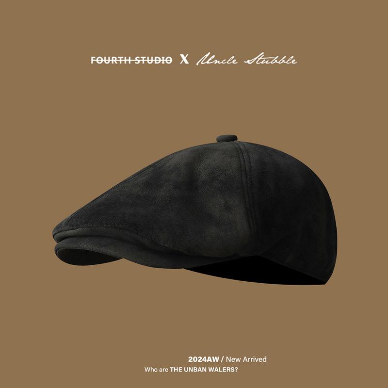 Retro Old Suede Forward Hat Men's and Women's Season Literary British Newsboy Hat Fashion Casual Beret