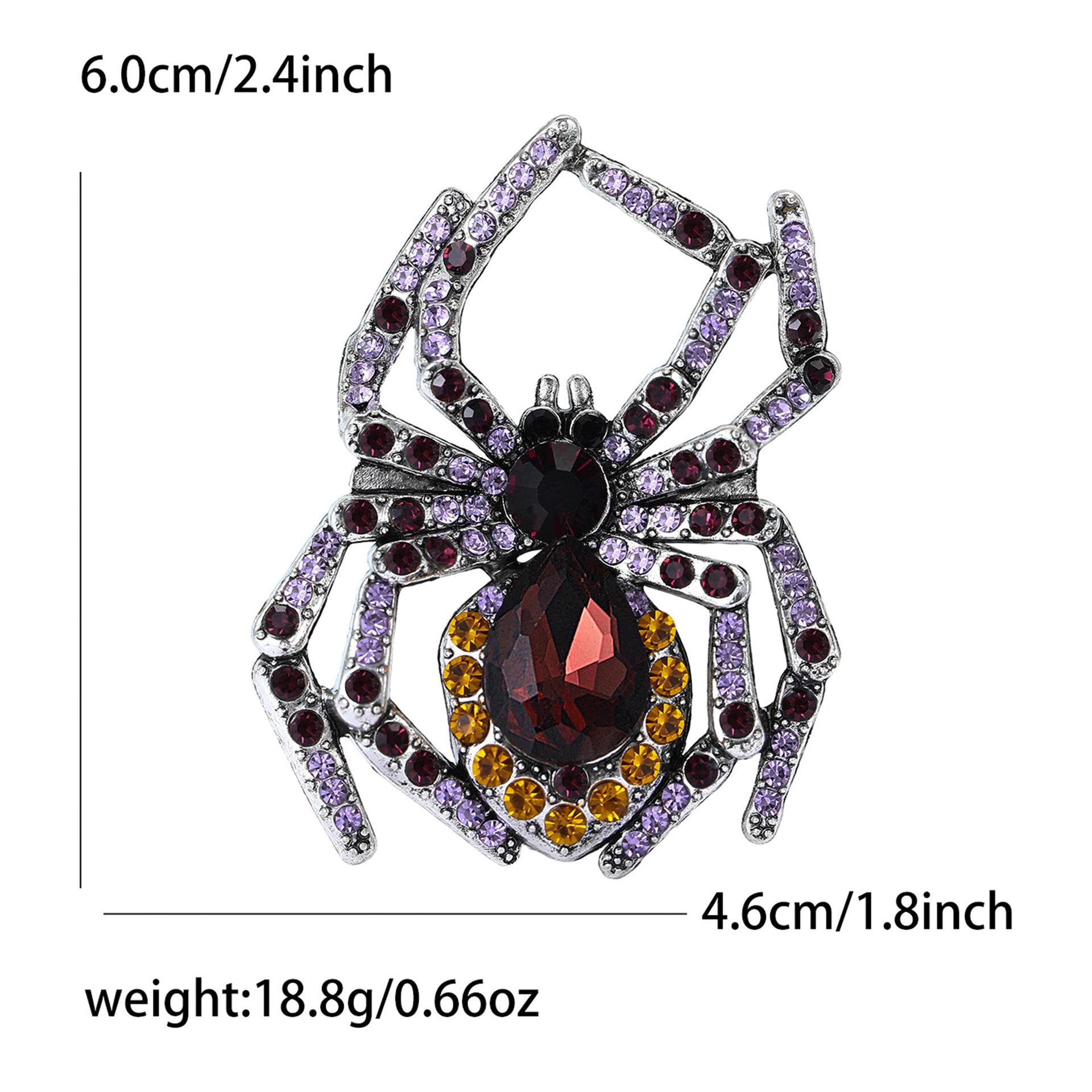 

Rhinestone Spider Brooch for Woman Unisex Animal Halloween Pins Event Party Gifts Clothes Accessories