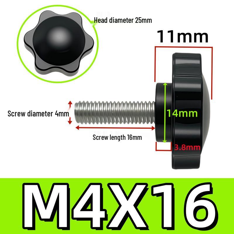 304 Stainless Steel Six-Star Handle Bolt with Plum Blossom Plastic Cap (M4, M5, M6, M8, M12)