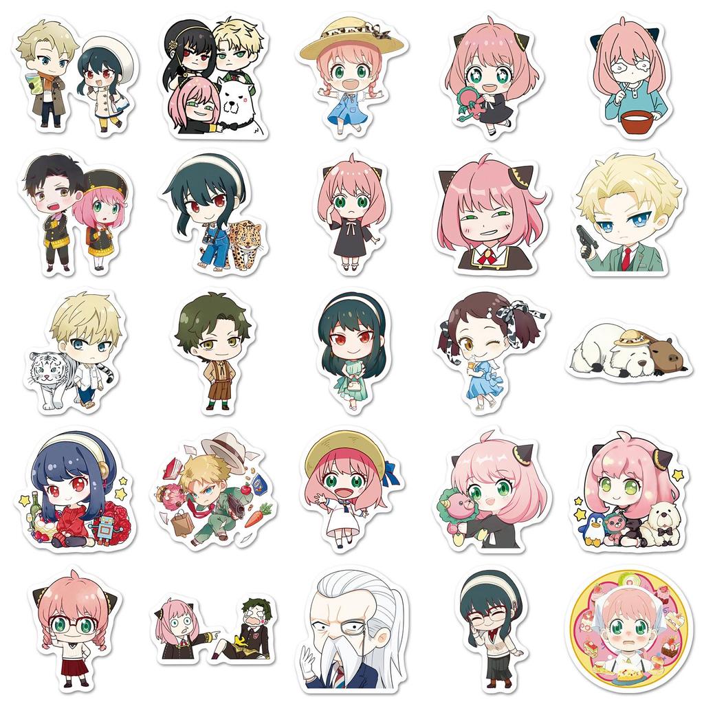 50-Piece Spy X Family Anime Stickers Set: Anya, Waterproof, Perfect for Thermos Cups & Tablets