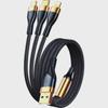 2m Gold-Plated 3-in-1 Fast Charging Cable for Apple, Android, and Type-C Devices