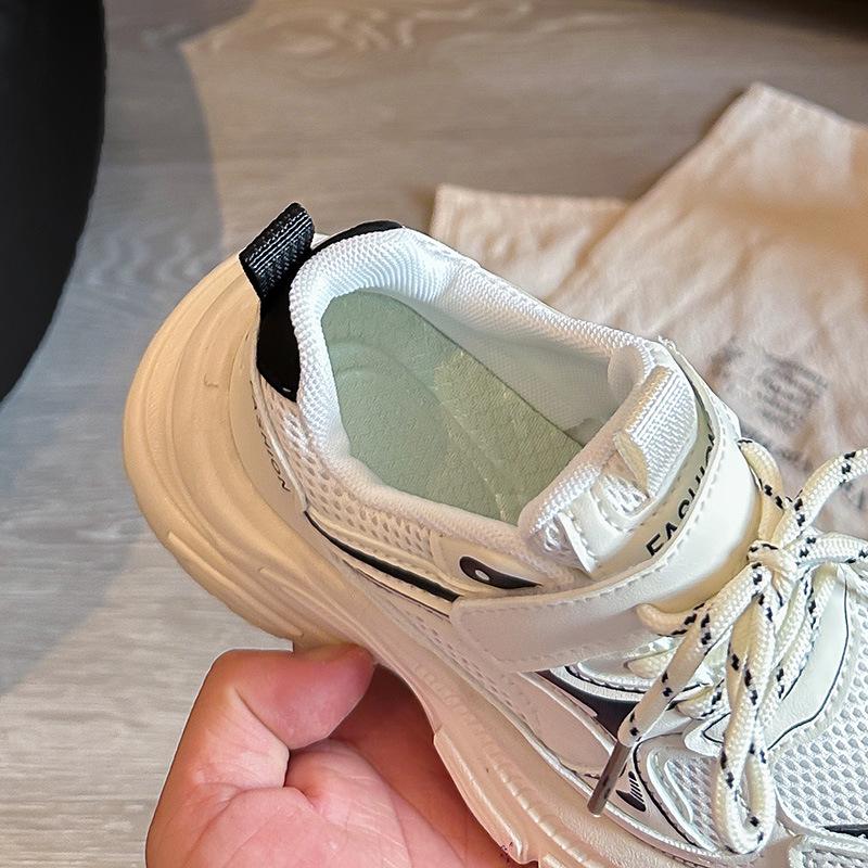 2026 Sonbahar Kadın Gümüş File Nefes Alabilen Boy Uzatan Kalın Tabanlı Günlük Spor Ayakkabı (Baba Ayakkabıları)