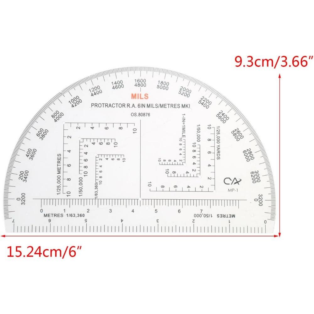 Map Reading Ruler Protractor Military Protractor Coordinate Scale for Topographical Map Reading and Land Navigation