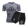 Men's Anime Double-Layer Quick-Dry Shorts & Tee Set for Outdoor Running & Fitness