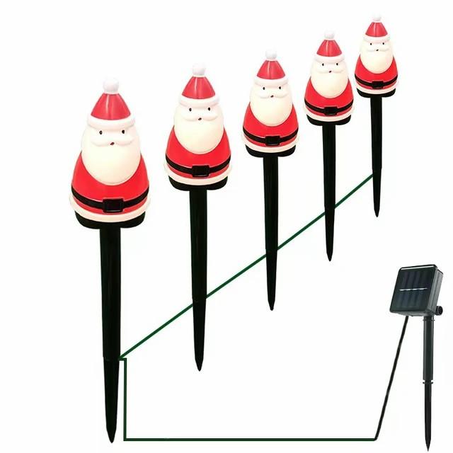 

D2 2025 Christmas Solar Lamp Outdoor Stake Battery Santa Claus Lawn Lights Pathway Christmas Decorations Solar Lamp Light Lawn синий