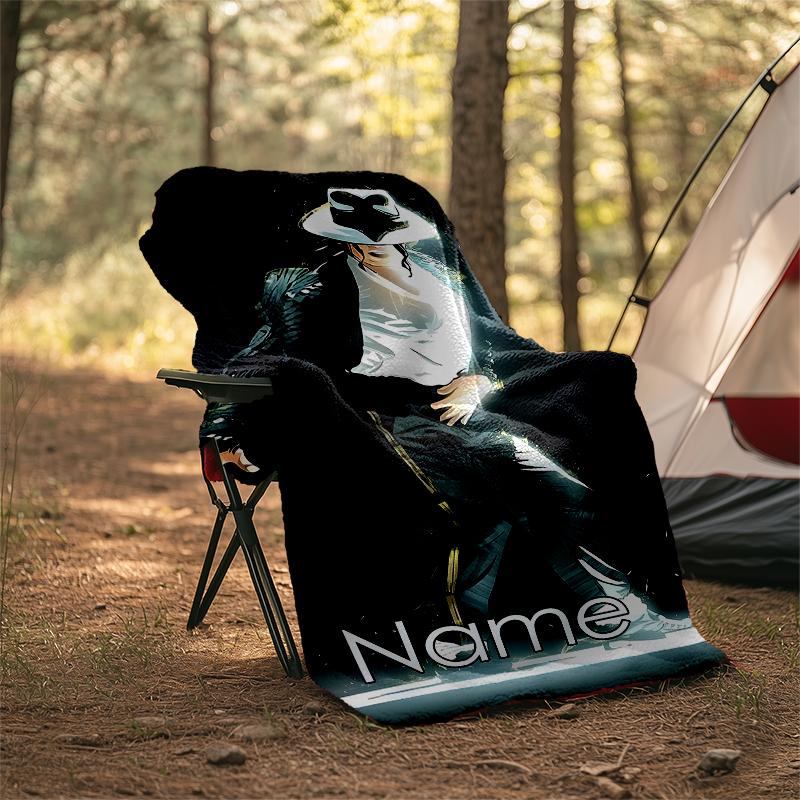 Personalisierte Decke mit individuellem Namen - Michael Jackson Druckdesign, Decke für Sofa, Bett, Reisen, Camping - Weich und Warm, Tolles Geschenk