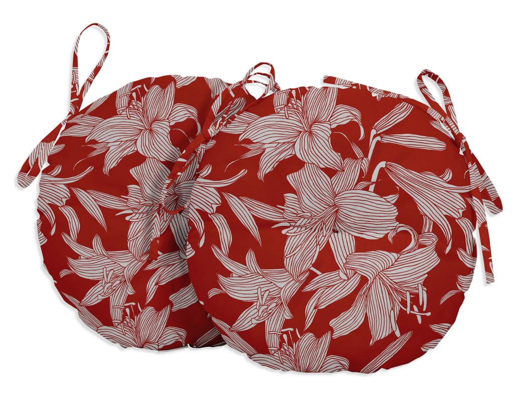 Vargottam Indoor Outdoor Round Bistro Chair Cushions Block Print 15-Inch Bistro Chair Pads Waterproof Seat Chair Cushion For Home