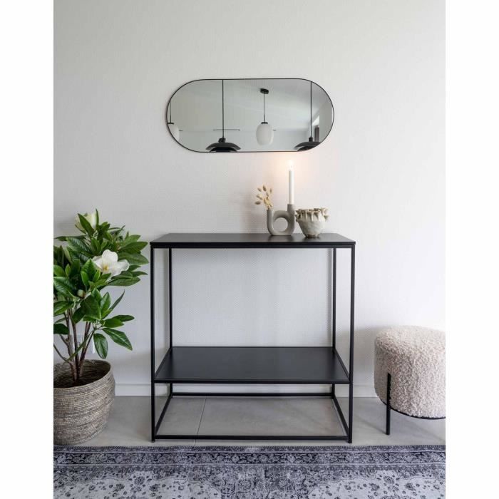 Oval Mirror - House Nordic - 35x80 Cm - Steel - Black - Scandinavian Style