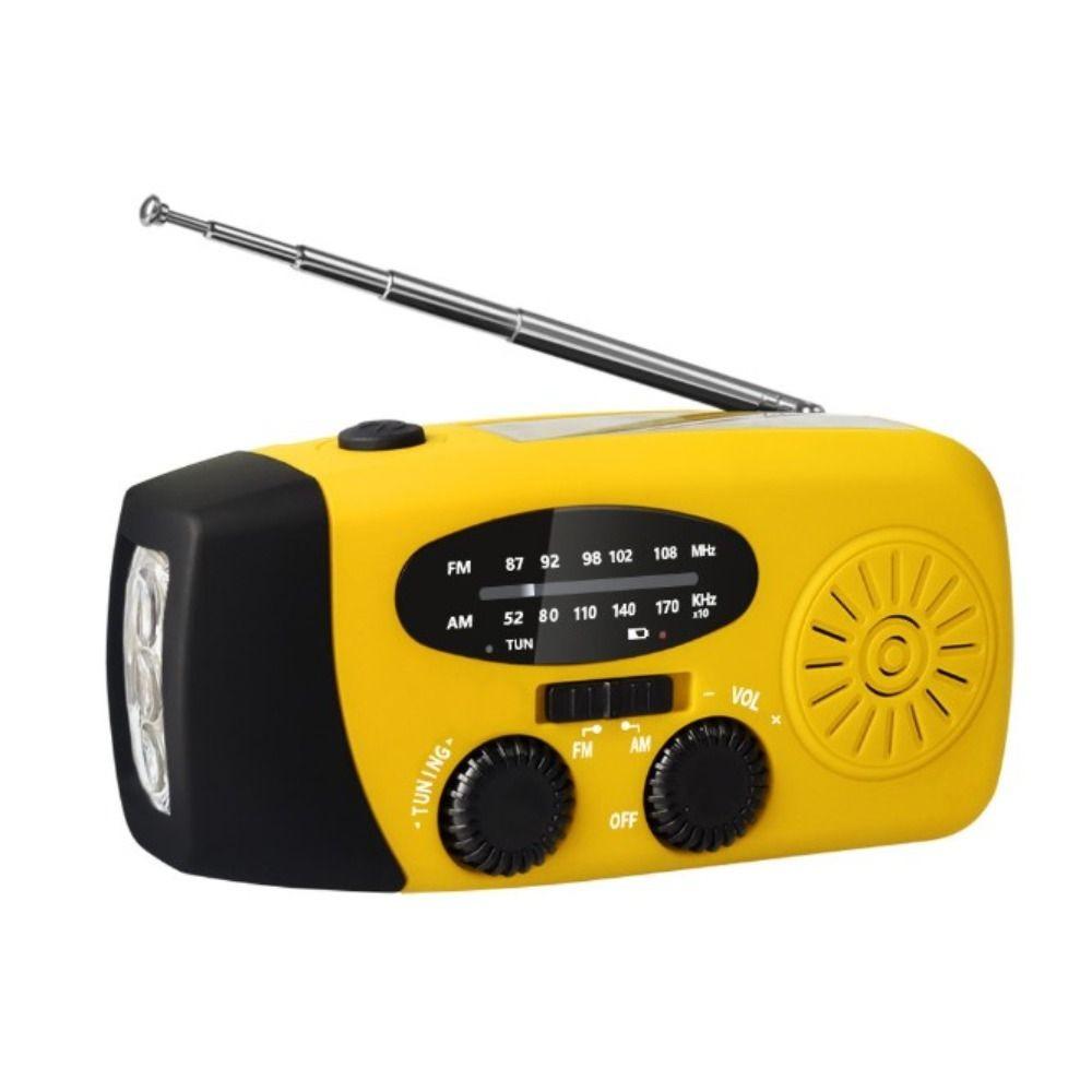 Multifunctional Emergency Radio with LED Flashlight FM AM WB NOAA Solar Radio Hand Crank Powered 600mAh