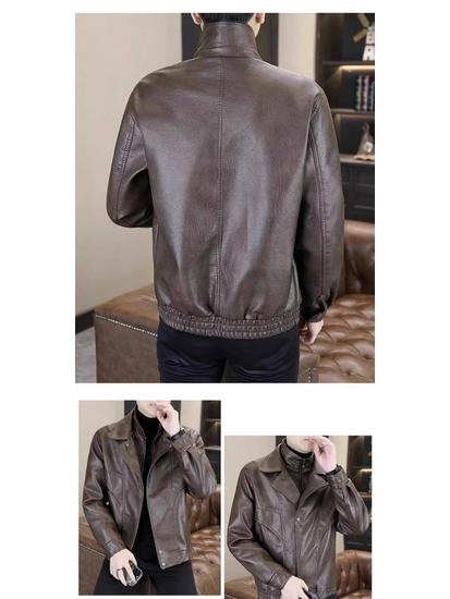 Men's Casual PU Leather Jacket - Trendy, Versatile, and Loose Fit for Autumn and Winter