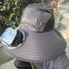 Breathable Sun Hat with Fan Strong Wind Fishing Bucket Hat Convenient Summer Fan Visor Cap  Sport