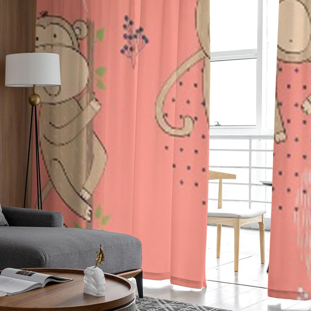 Kreskówkowe Małpki Przezroczyste Zasłony do Salonu Transparentny Tiulowe Dekoracje Okienne Sypialnia Kuchnia Wystrój Domu Zasłony Welonowe