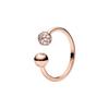 Roségold Besetzte Perlen Offener Ring Damenringe 188316CZ