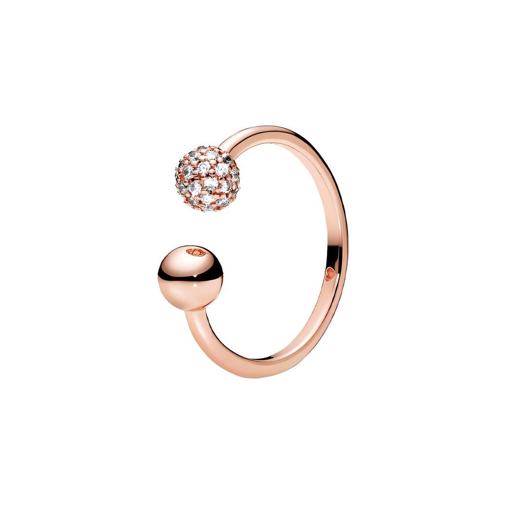 Pandora Roségold Besetzte Perlen Offener Ring Damenringe 188316CZ