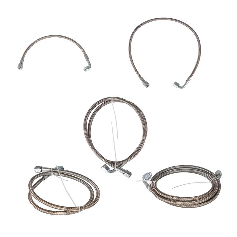 Stainless Steel Braided -4AN Turbo Oil Feed Line 90 Degree Straight Hose End Durable Rotatable Wear Resistant Vehicle Parts