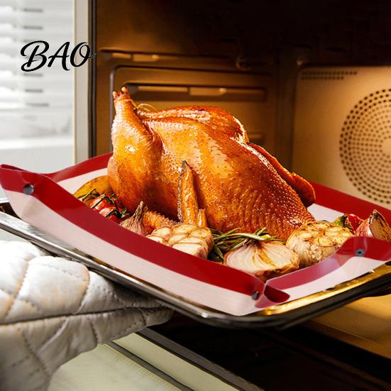 Kitchen Gadgets for Baking Transformable Snap?Up Silicone Mat, Multi?Purpose Food Tray, Heat?Resistant Durable Fiberglass Liner Dough