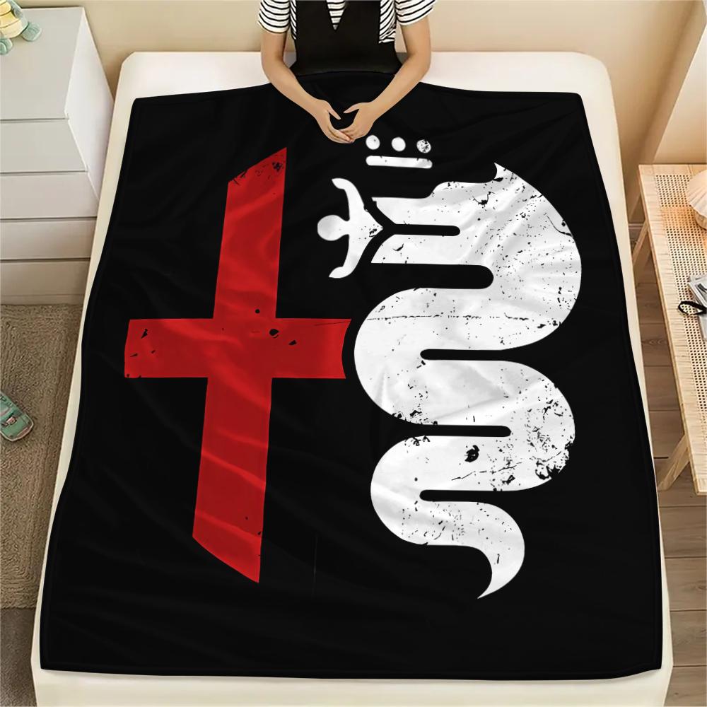 1pz Coperta in Flanella con Stampa Alpha Romeo, Alta Qualità per Tutte le Stagioni, Arredamento per la Casa, Calore e Comfort, Perfetta per Regali di Natale