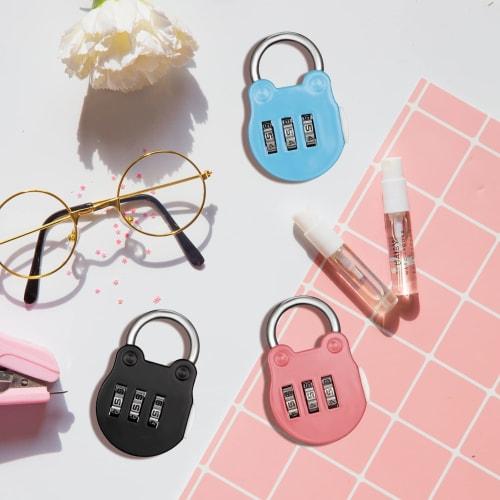 Saitrewed Padlocks, Set of 3, 3-Digit Combination Locks, Secondary Locks for Bags, Zinc Alloy, Secure, Compact, Convenient, Waterproof, Anti-Theft, Va