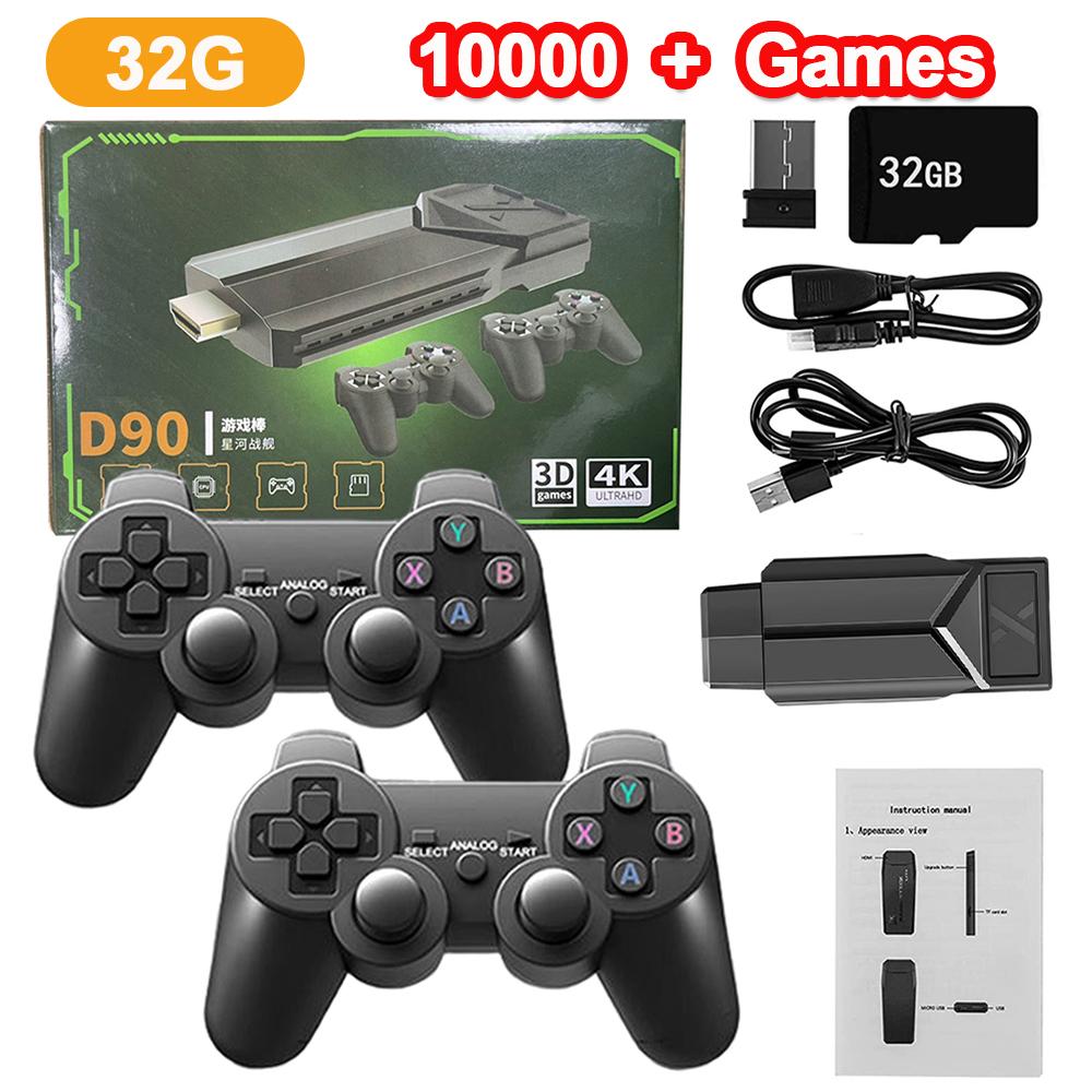 M16 Game Stick 4K Video Game Console TV HD 64GB 15000+ Games 2.4G Double Wireless Controller HDMI-Compatible 25 Emulators