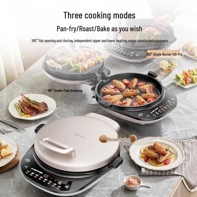 Midea Large Double-Sided Electric Griddle CN Plug (adapter Included)