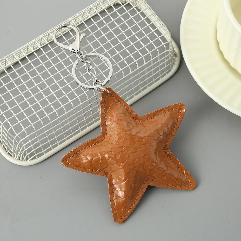 2025 Premium PU Leather Pentagram Keychain Pendant - High-End Accessory